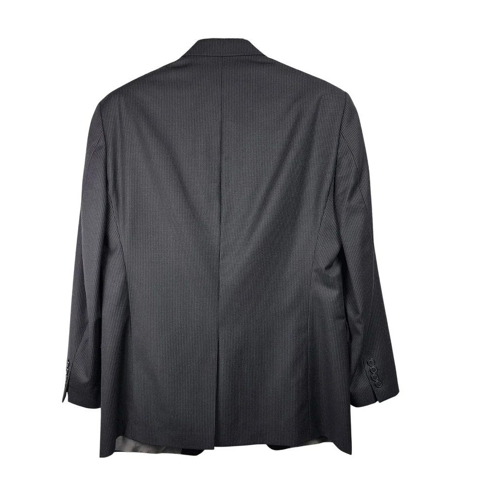 Calvin Klein Wool Blazer Jacket Mens 42R Gray Pinstripe Professional Preppy Work